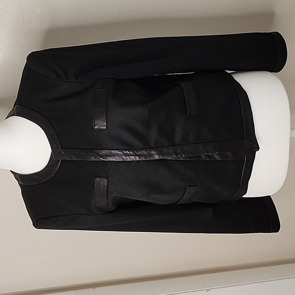 Jackets & Blazers - Black Blazer with Faux Leather Detail